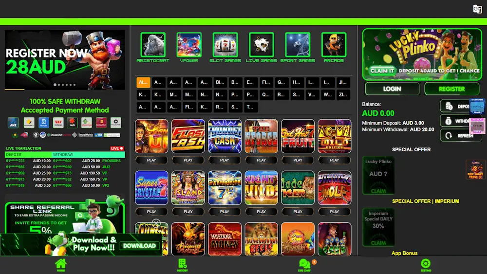 Crypto-first slot casino with instant USDT payouts and a portfolio of 900+ titles from leading studios
